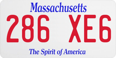 MA license plate 286XE6