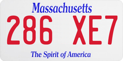MA license plate 286XE7