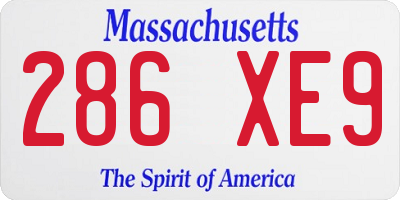 MA license plate 286XE9