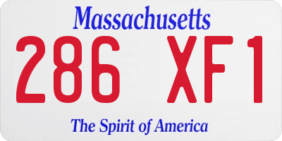 MA license plate 286XF1