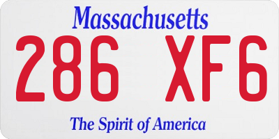 MA license plate 286XF6