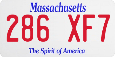 MA license plate 286XF7