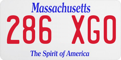 MA license plate 286XG0