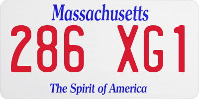 MA license plate 286XG1