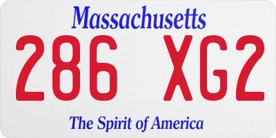 MA license plate 286XG2