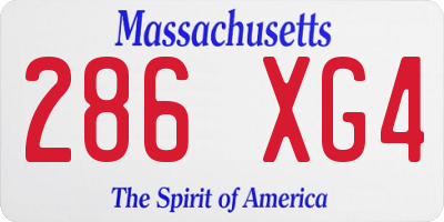 MA license plate 286XG4