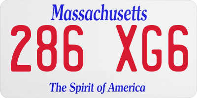 MA license plate 286XG6