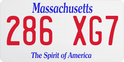 MA license plate 286XG7