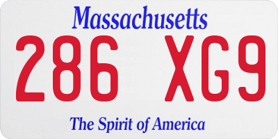 MA license plate 286XG9