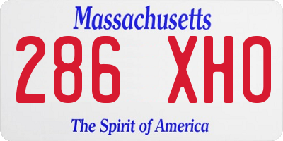 MA license plate 286XH0