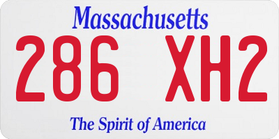 MA license plate 286XH2