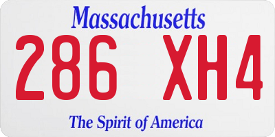 MA license plate 286XH4
