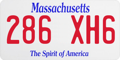 MA license plate 286XH6