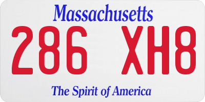 MA license plate 286XH8