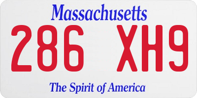 MA license plate 286XH9