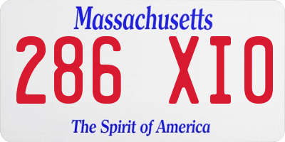 MA license plate 286XI0