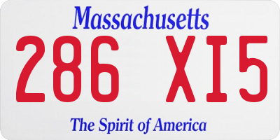 MA license plate 286XI5