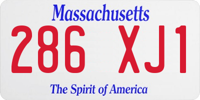 MA license plate 286XJ1