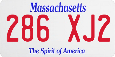 MA license plate 286XJ2