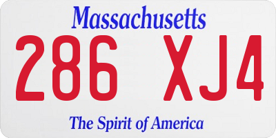 MA license plate 286XJ4