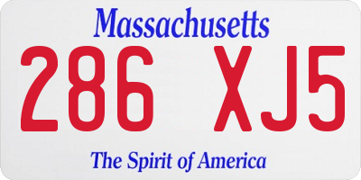 MA license plate 286XJ5
