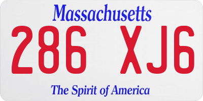 MA license plate 286XJ6