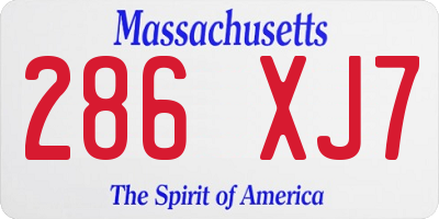 MA license plate 286XJ7