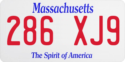 MA license plate 286XJ9