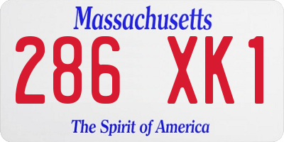 MA license plate 286XK1