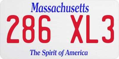 MA license plate 286XL3