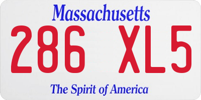 MA license plate 286XL5