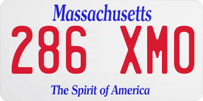 MA license plate 286XM0