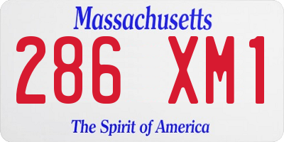 MA license plate 286XM1
