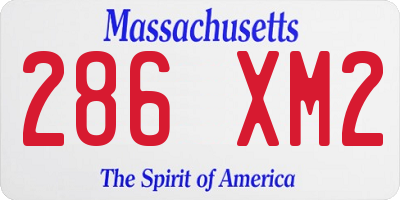 MA license plate 286XM2