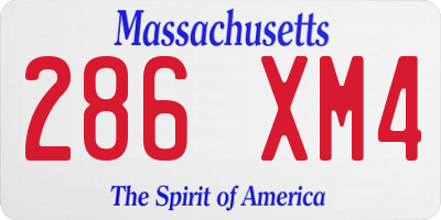MA license plate 286XM4