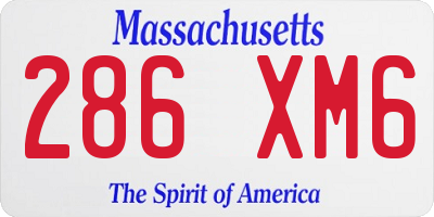 MA license plate 286XM6