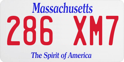 MA license plate 286XM7