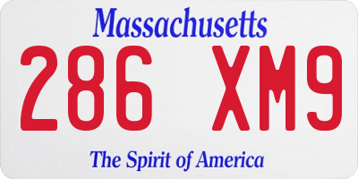 MA license plate 286XM9