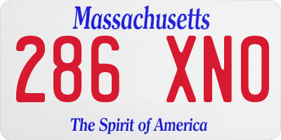 MA license plate 286XN0