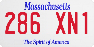 MA license plate 286XN1