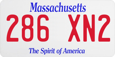 MA license plate 286XN2