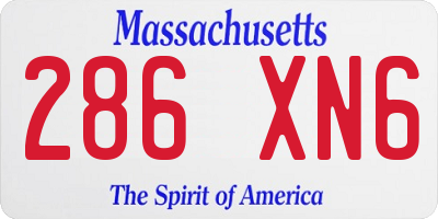 MA license plate 286XN6