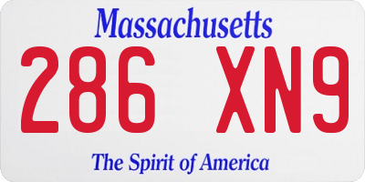 MA license plate 286XN9