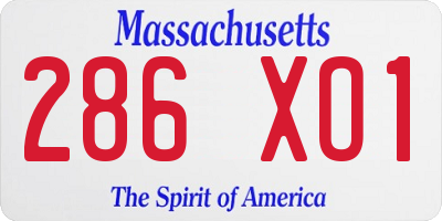 MA license plate 286XO1
