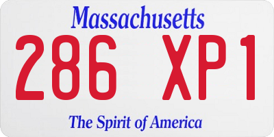 MA license plate 286XP1