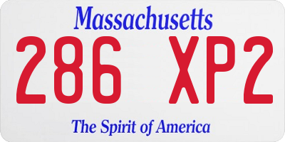 MA license plate 286XP2