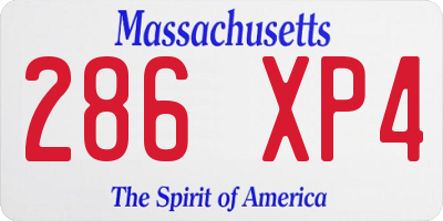 MA license plate 286XP4