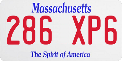 MA license plate 286XP6