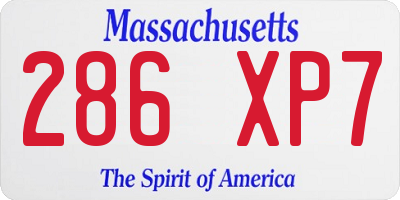 MA license plate 286XP7