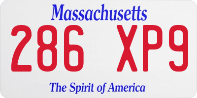 MA license plate 286XP9